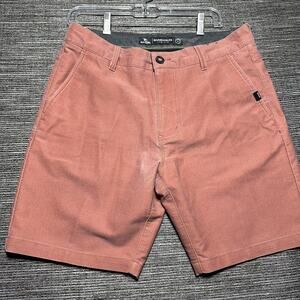 Rip Curl Shorts Men's Size 33 Red Orange Hybrid Boardwalks